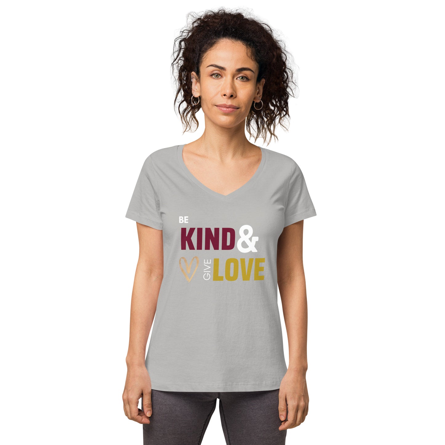 Be Kind & Give Love - Women’s fitted v-neck t-shirt